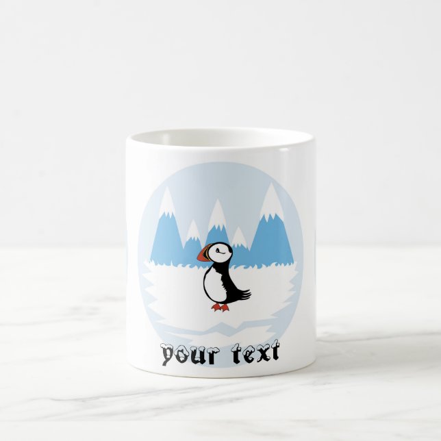 Puffin illustration coffee mug (Center)