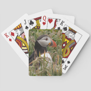 Puffin in the Grass Playing Cards