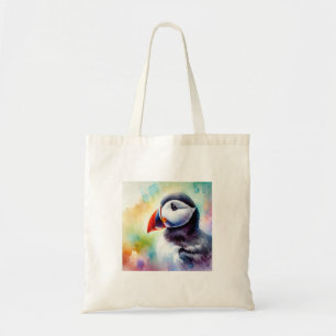 Puffin in Watercolor 080824AREF106 - Watercolor Tote Bag