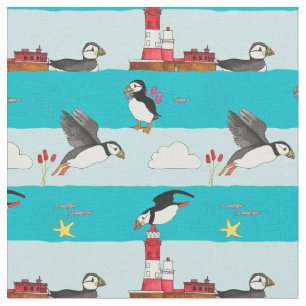 Puffin Lighthouse Fabric