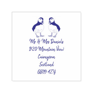 Puffin Mr & Mrs Return Address  Self-inking Stamp