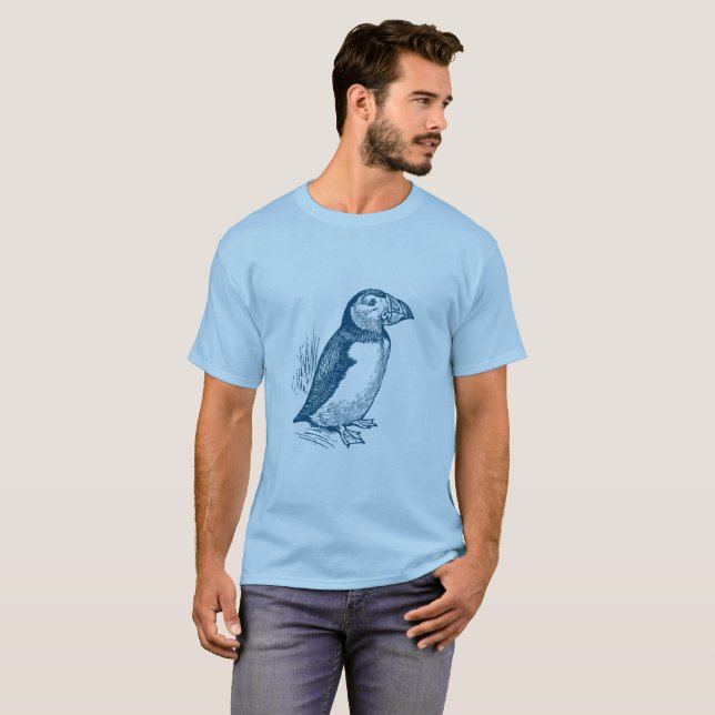 Puffin - Ocean Blue T-Shirt (Front Full)