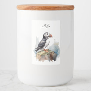 Puffin on a Rock Watercolor, custom Food Label