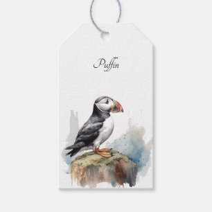 Puffin on a Rock Watercolor, custom Gift Tags