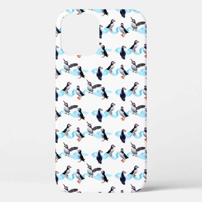 Puffin Party iPhone 12 Case (Back)