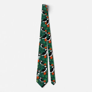 Puffin Pattern Lush Green Tie