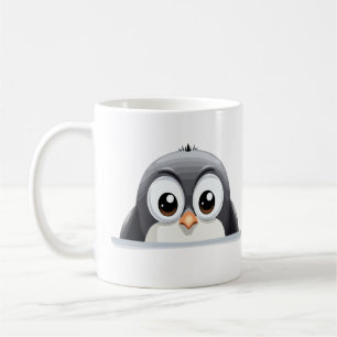 Puffin Peeking Cute Adorable Funny Animal Cartoon  Coffee Mug