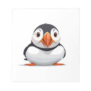 Puffin Peeking Cute Adorable Funny Animal Cartoon Notepad