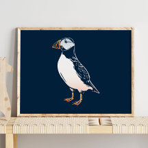 Puffin | Puffin Winter Wall Print for Kids Room