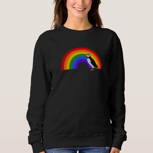 Puffin Rainbow Bird Bird  Birdwatcher Animal Biolo Sweatshirt (Front)