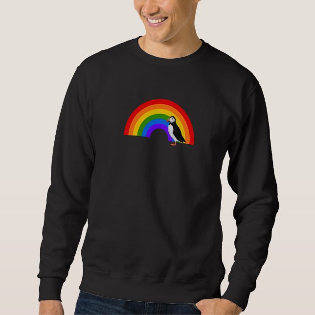 Puffin Rainbow Bird Bird Birdwatcher Animal Biolog Sweatshirt (Front)