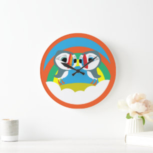 Puffin Rocks Large Clock