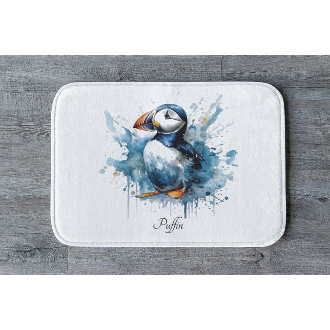 Puffin Splash, custom Bath Mat (Creator Uploaded)