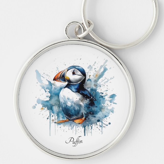 Puffin Splash, custom Key Ring (Front)