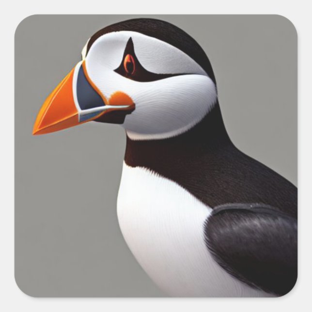 Puffin Square Sticker (Front)