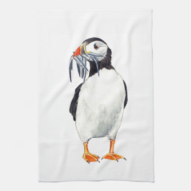 Puffin Tea Towel (Vertical)