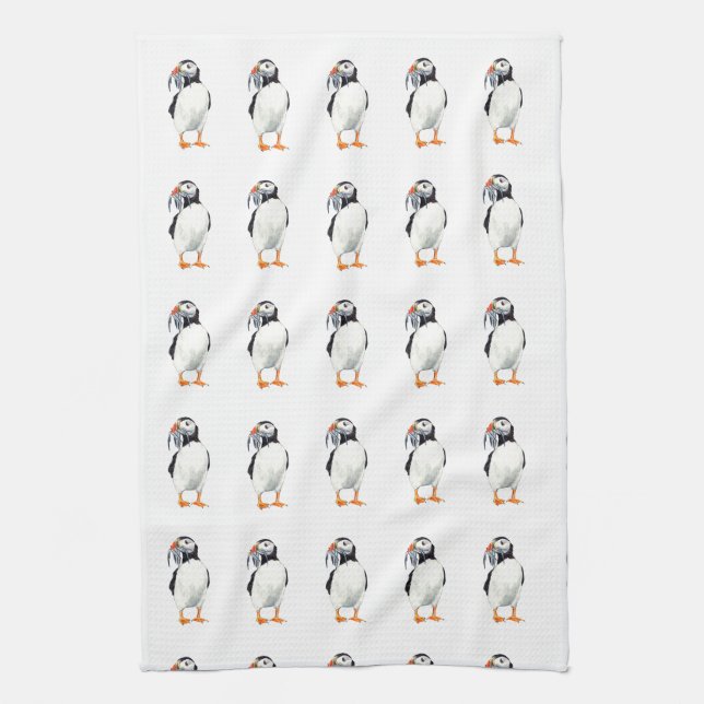 Puffin Tea towel (Vertical)