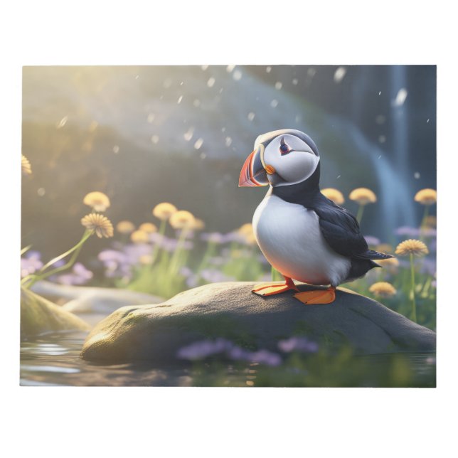 Puffin Wild Bird Animal Tranquil Peaceful  Notepad (Front)