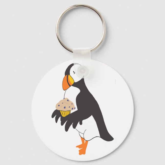 Puffin with a Muffin Key Ring (Front)