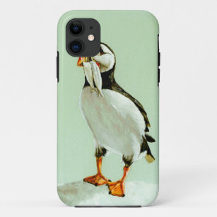 Puffin with Fish iPhone 11 Case