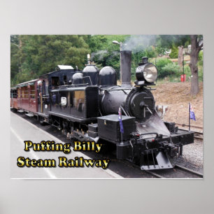 Puffing Billy Historic Steam Train in Australia Poster