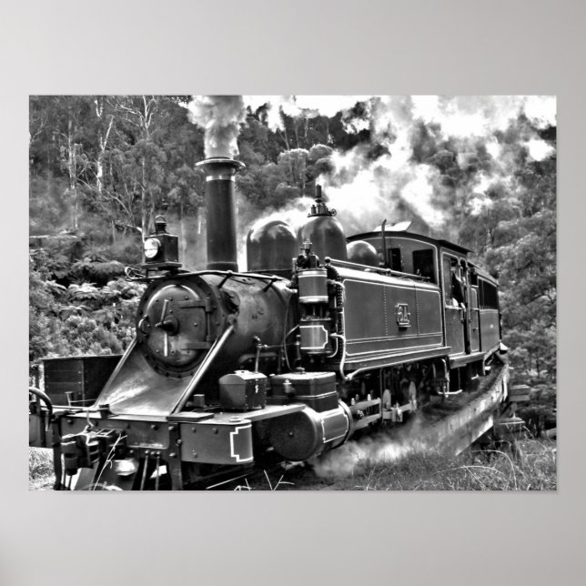 Puffing Billy Old Fashioned Steam Train Poster (Front)