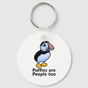 Puffins are People too Key Ring