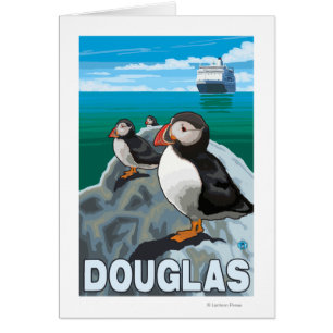 Puffins & Cruise Ship - Douglas, Alaska