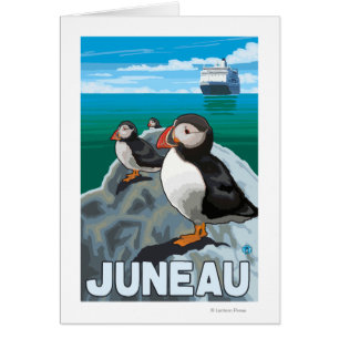 Puffins & Cruise Ship - Juneau, Alaska