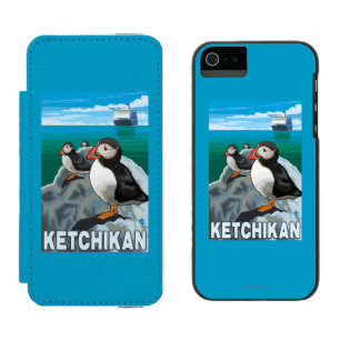 Puffins & Cruise Ship - Ketchikan, Alaska Incipio Watson™ iPhone 5 Wallet Case