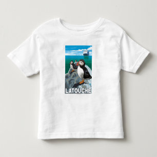 Puffins & Cruise Ship - Latouche, Alaska Toddler T-Shirt