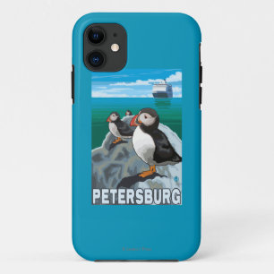 Puffins & Cruise Ship - Petersburg, Alaska iPhone 11 Case