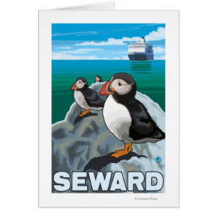 Puffins & Cruise Ship - Seward, Alaska