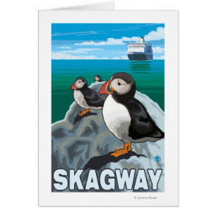 Puffins & Cruise Ship - Skagway, Alaska