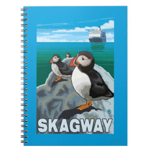 Puffins & Cruise Ship - Skagway, Alaska Notebook