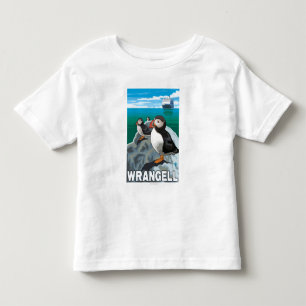 Puffins & Cruise Ship - Wrangell, Alaska Toddler T-Shirt