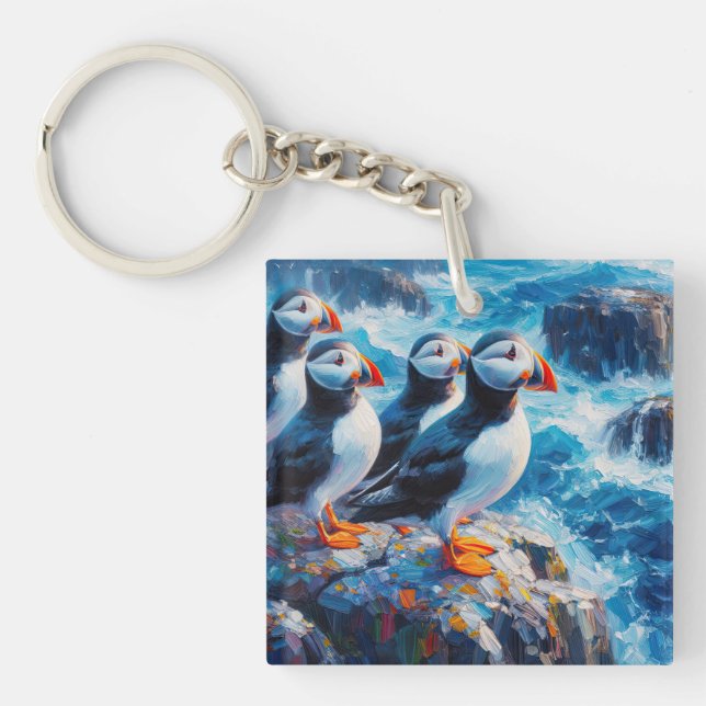 Puffins Key Ring (Front)