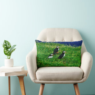  Puffins Lumbar Pillow