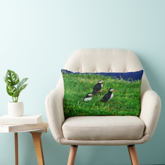  Puffins Lumbar Pillow (Chair)