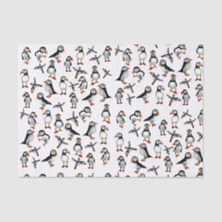 Puffins pattern tissue paper