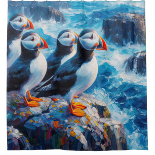 Puffins Shower Curtain