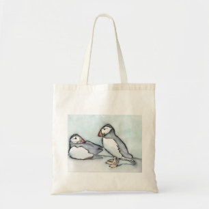 puffins tote bag