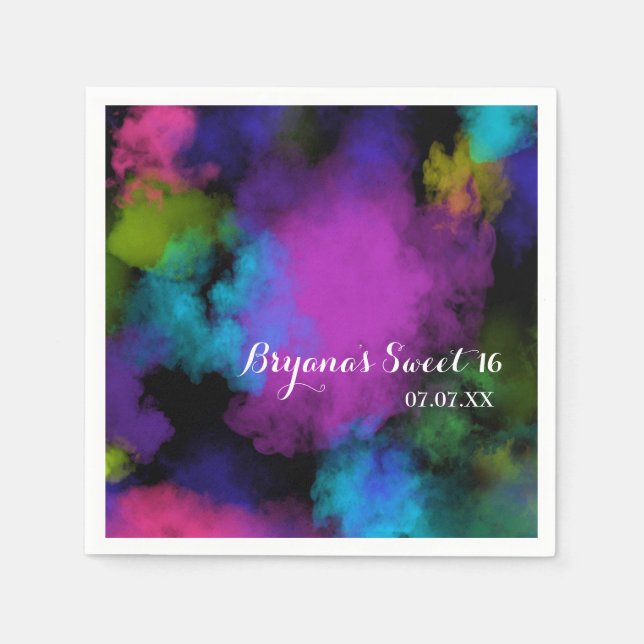 Puffs of Colour Makeup Beauty Chic Glamour Party Napkin (Front)