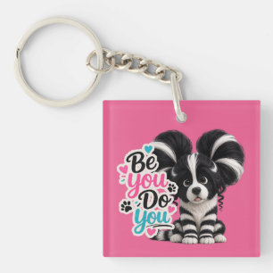 Puffs, Stripes & Puppy Vibes Key Ring
