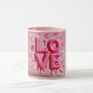 Puffy Bubblegum Dripping Love Mug