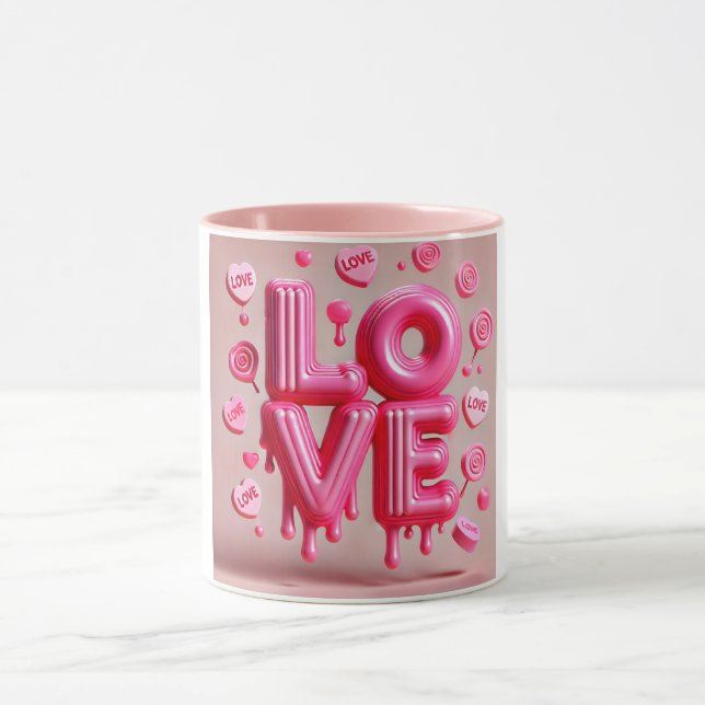 Puffy Bubblegum Dripping Love Mug (Center)