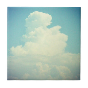 Puffy Cloud Blue Sky Ceramic Tile