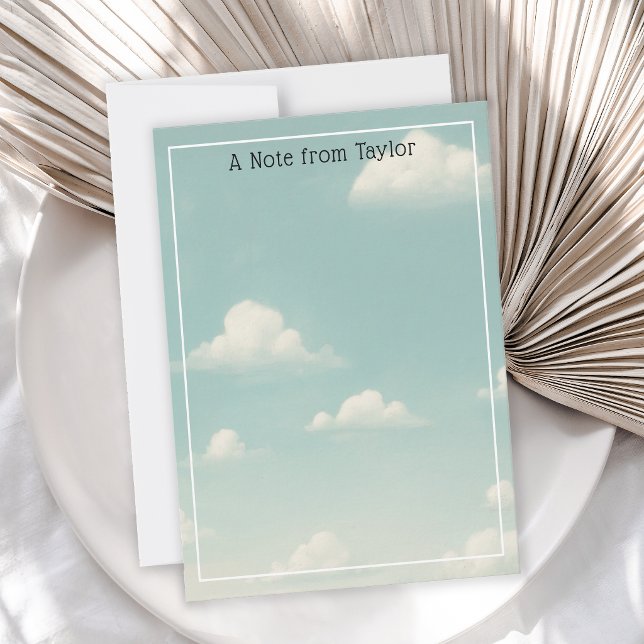 Puffy Clouds Blue Sky Custom Note Card (Creator Uploaded)