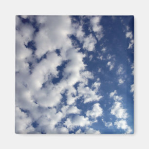 Puffy Clouds On Blue Sky Magnet