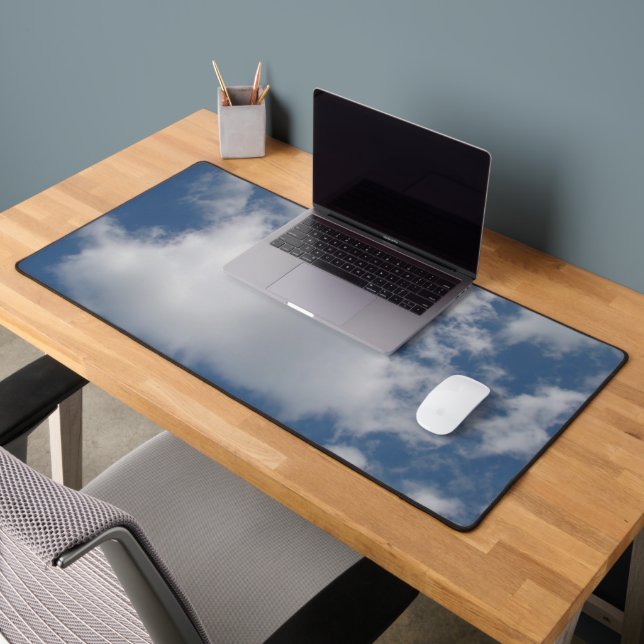 Puffy Cumulus Clouds in Blue Sky Desk Mat (Office 2)